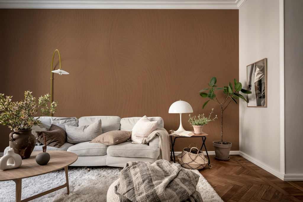 Clay Flow, Mocha Mousse Wallcoverings