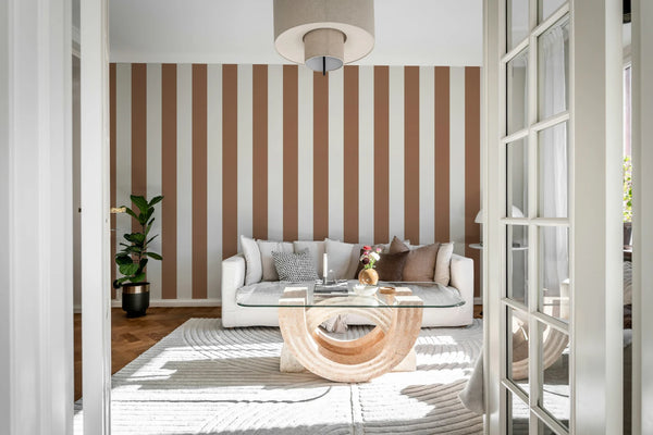 Happy Stripes - Mocha Mousse | Rebel Walls