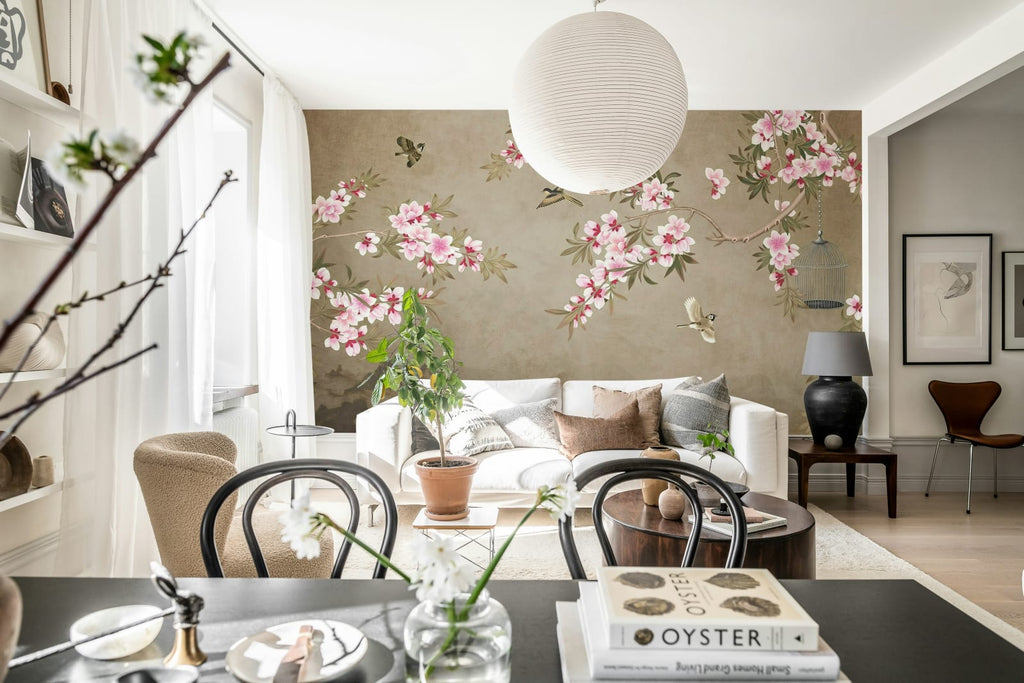 Chinoiserie Branches, Brown Wallcoverings