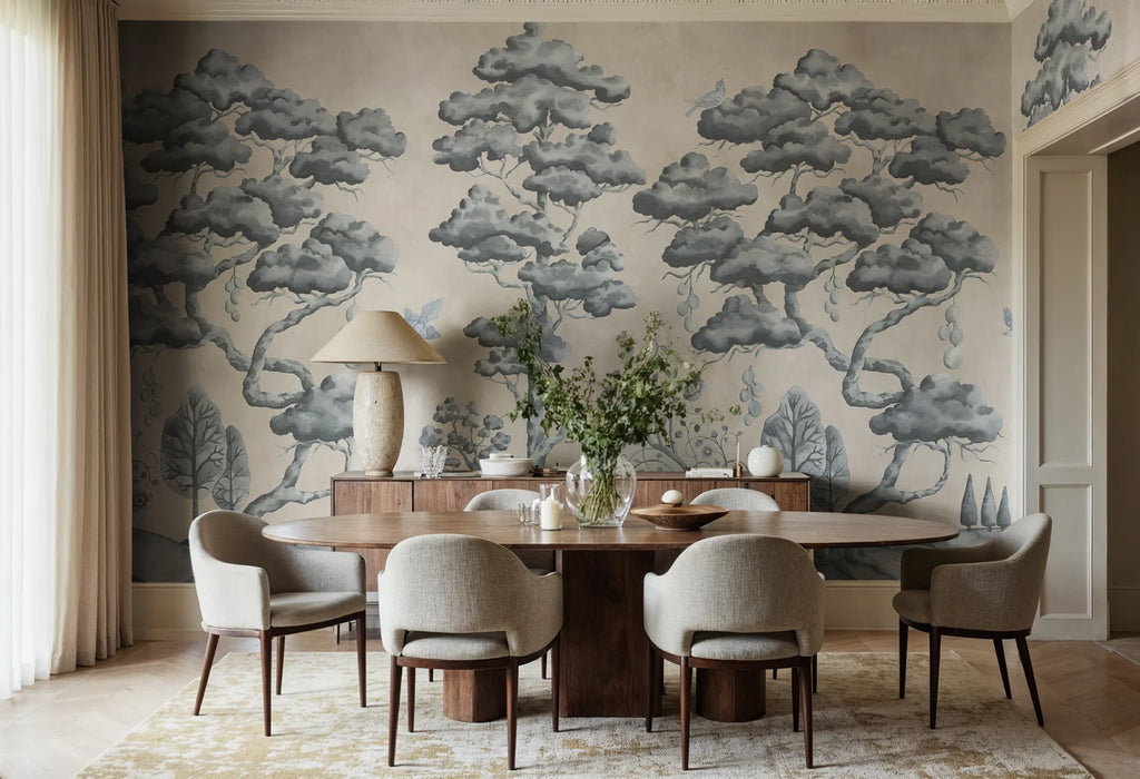 Forest Poem, Blue Wallcoverings