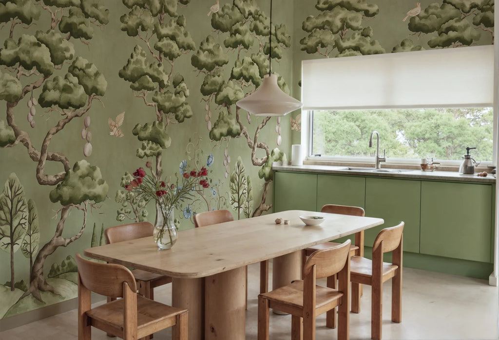 Forest Poem, Green Wallcoverings