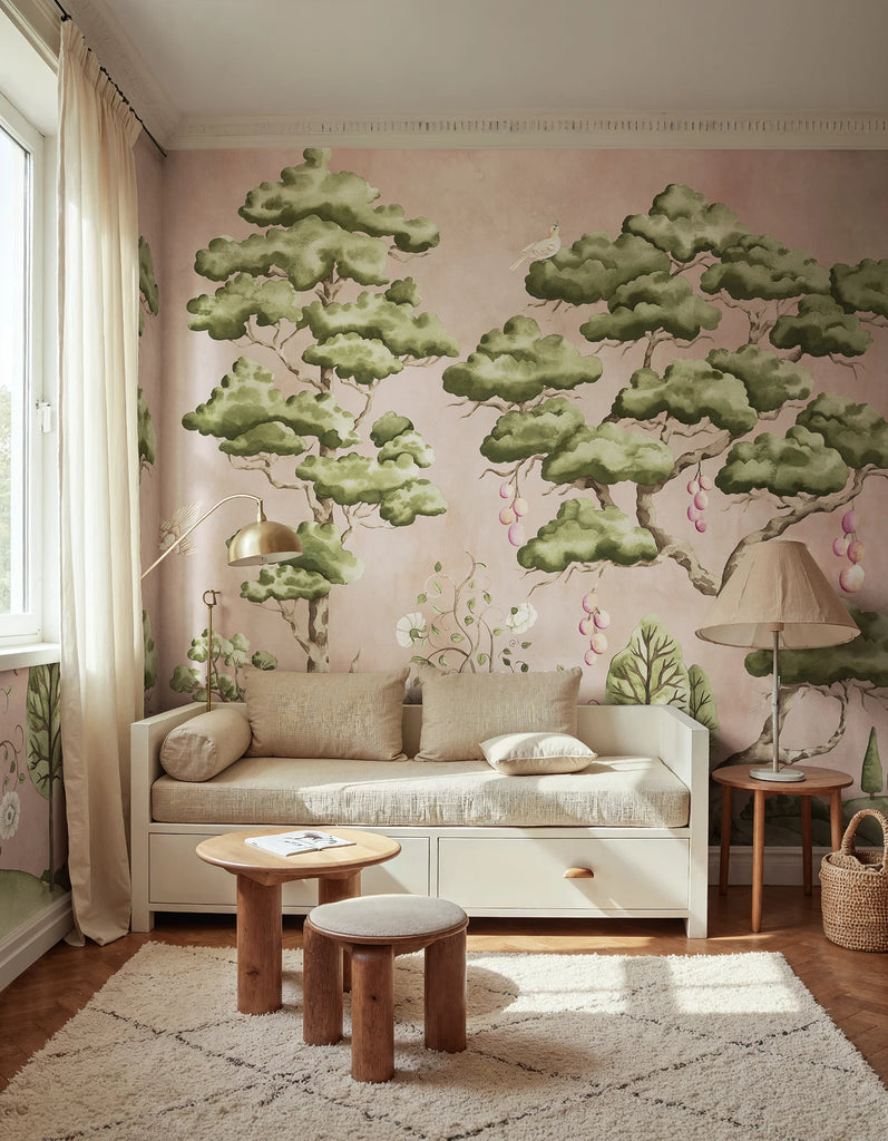 Forest Poem, Pink Wallcoverings