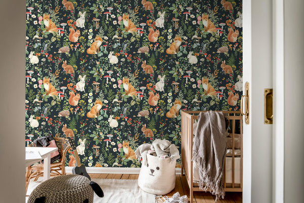 Fabled Forest, Noir Wallcoverings | Rebel Walls