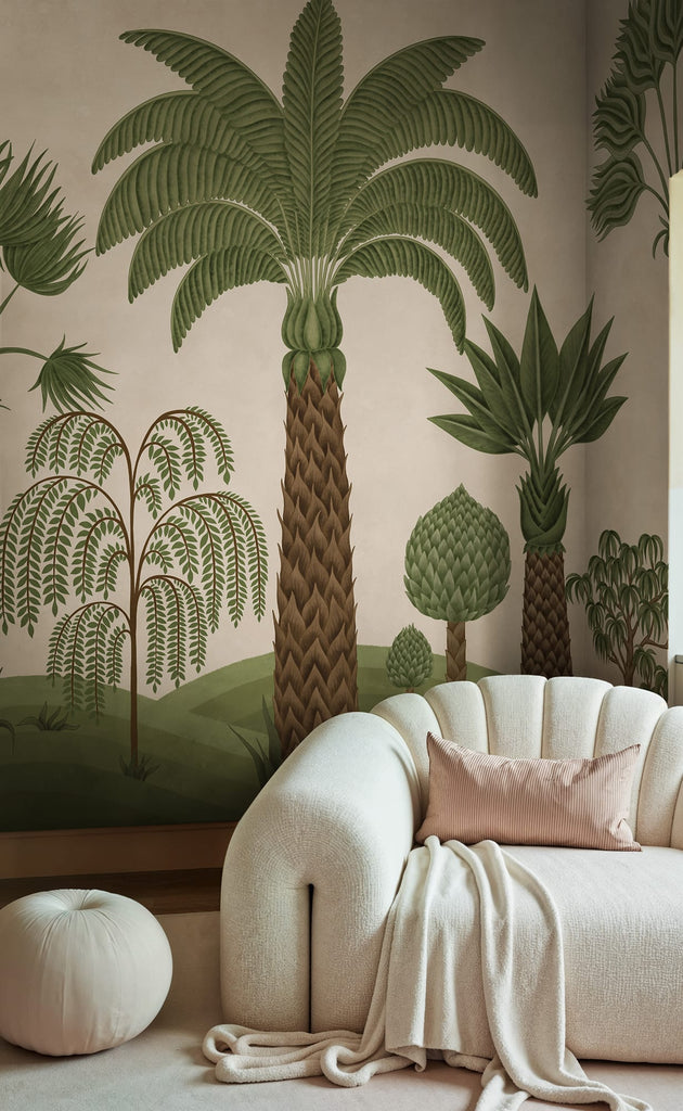 Botanical Bliss, Beige Wallcoverings