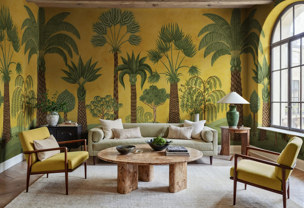 Botanical Bliss, Yellow Wallcoverings