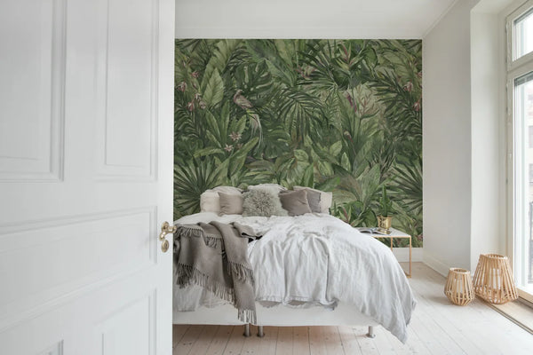 Birds in the Jungle - Green | Rebel Walls
