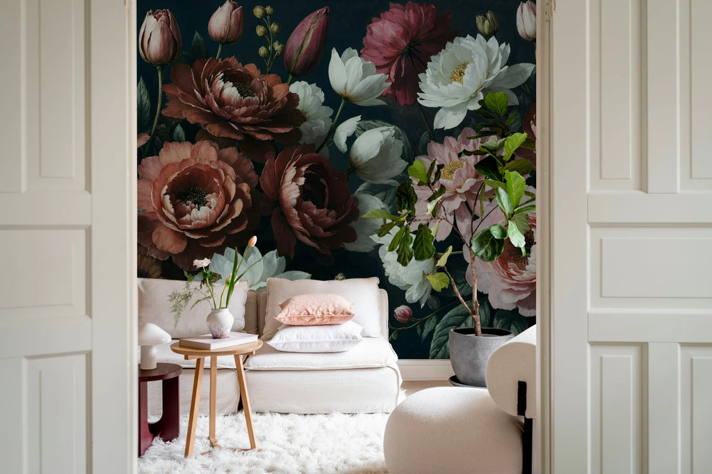 Bouquet in Bloom, Dark Wallcoverings