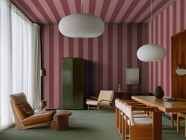 Bold Stripes - Burgundy | Rebel Walls