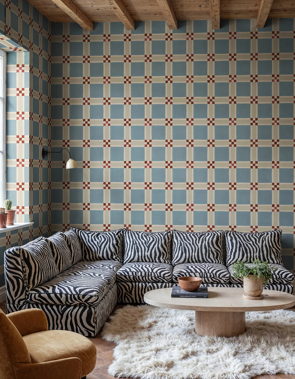 Bold Grid - Light Blue | Rebel Walls