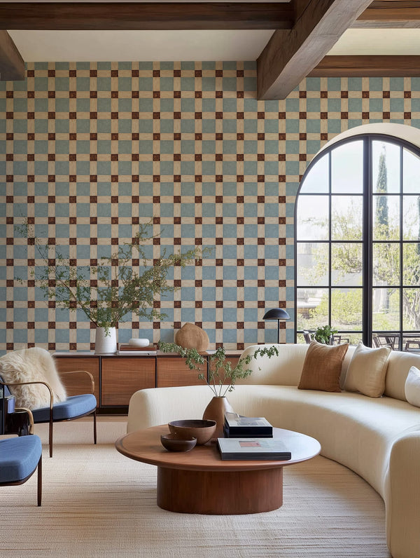 Artisan Square - Blue | Rebel Walls