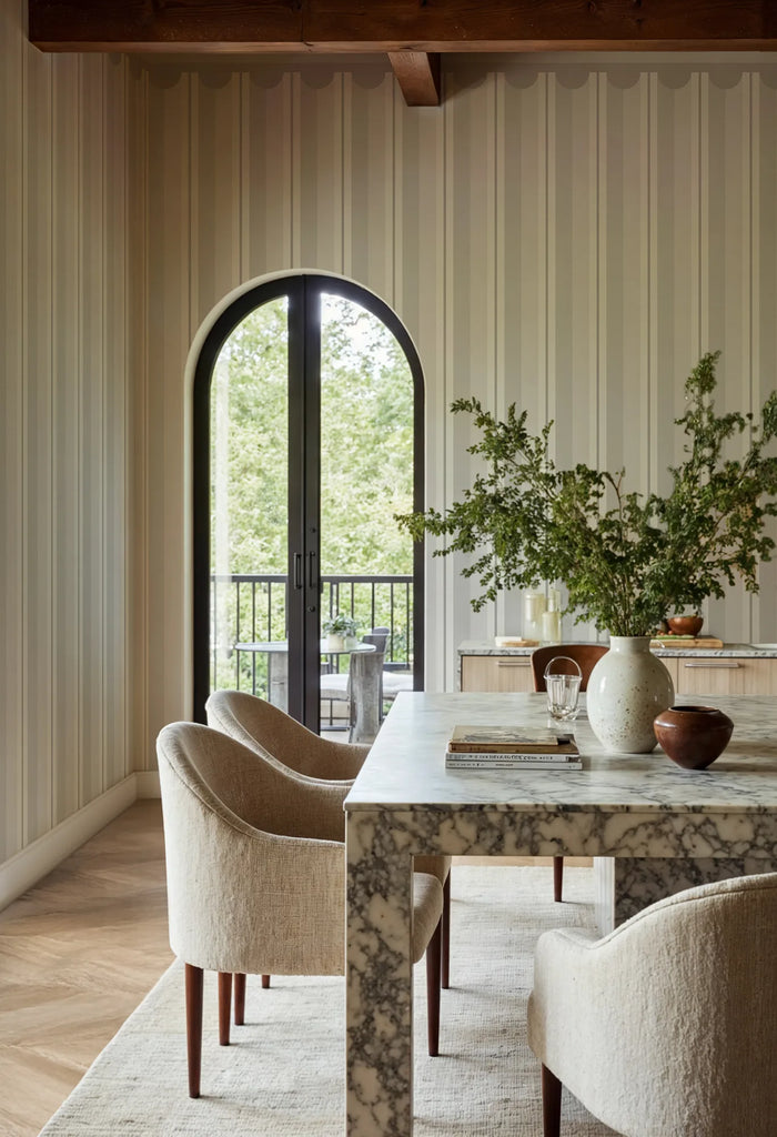 Border Stripe, Gray Wallcoverings