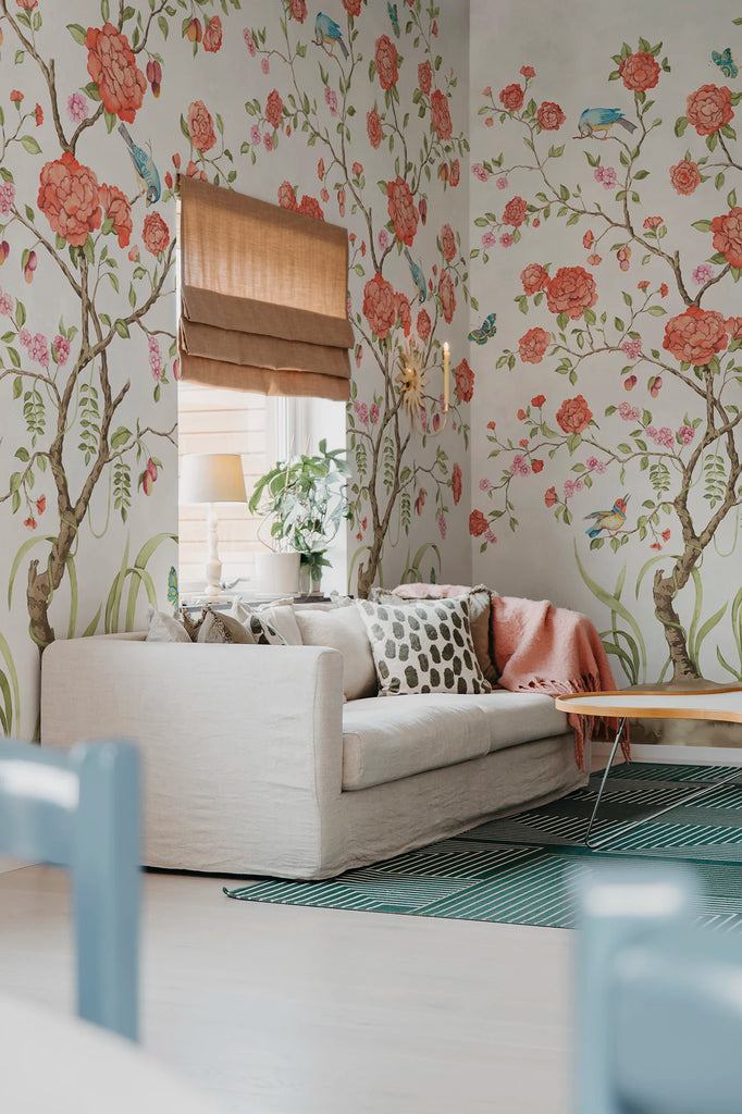 Chinoiserie Botanica, White Wallcoverings