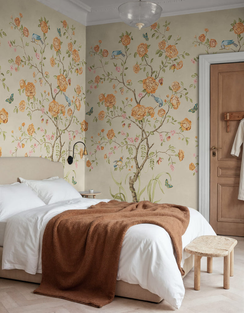 Chinoiserie Botanica, Yellow Wallcoverings