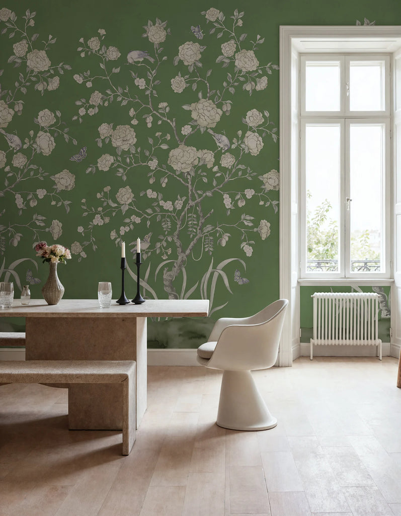 Chinoiserie Botanica, Green Wallcoverings
