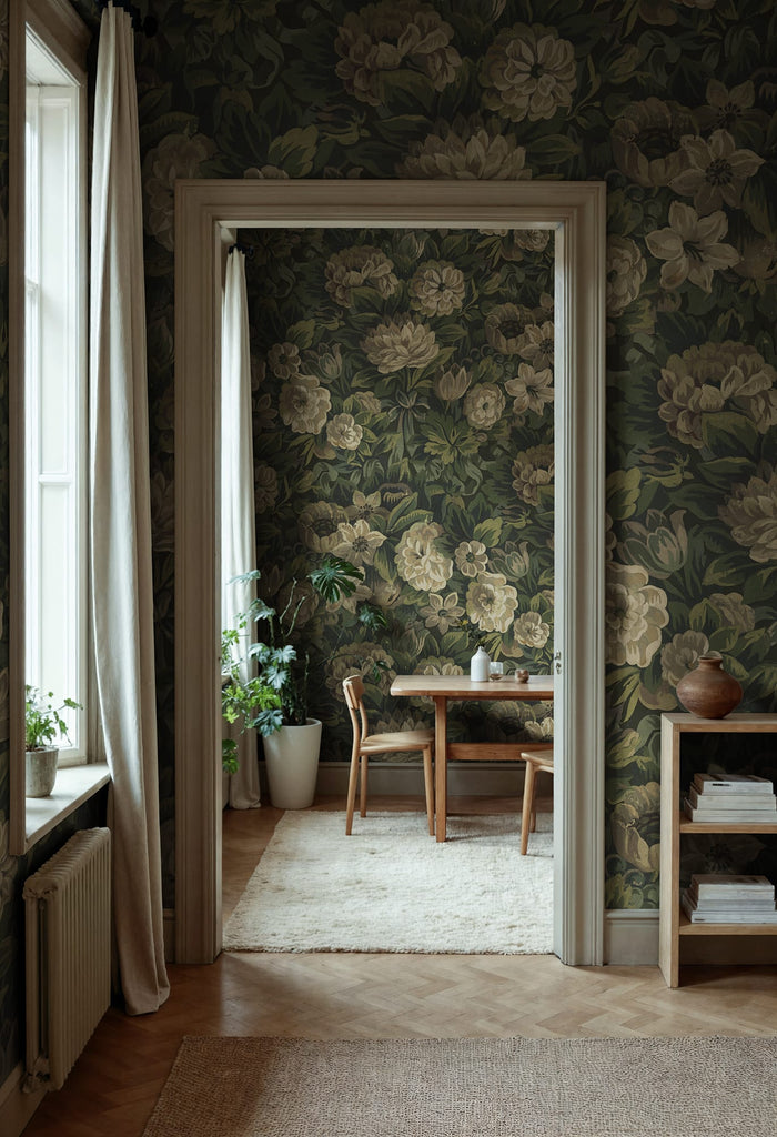 Heritage Floral, Green Wallcoverings