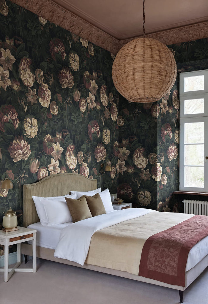 Heritage Floral, Dark Wallcoverings