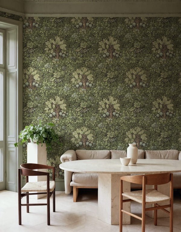 Flower Tree, Green Wallcoverings | Rebel Walls
