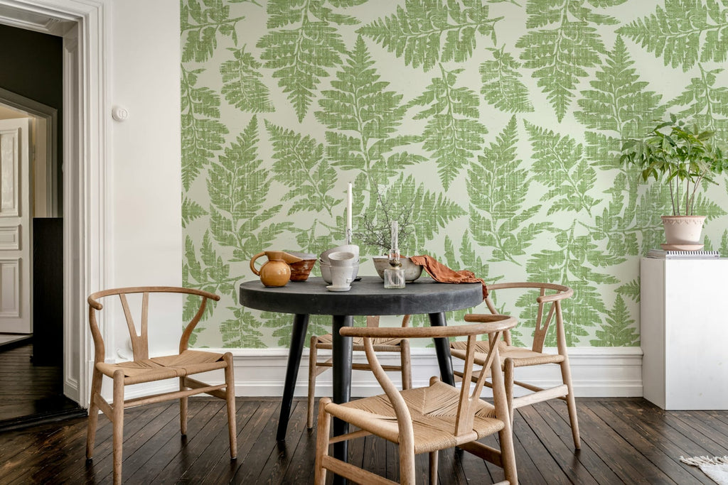 Fern Print, Green Wallcoverings