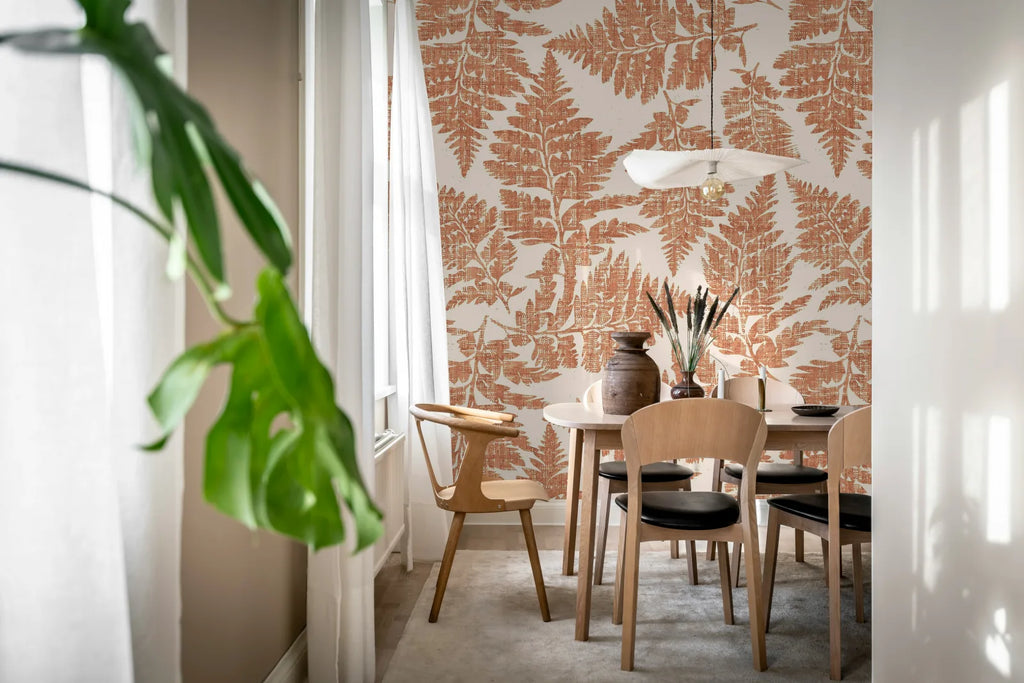 Fern Print, Rust Wallcoverings