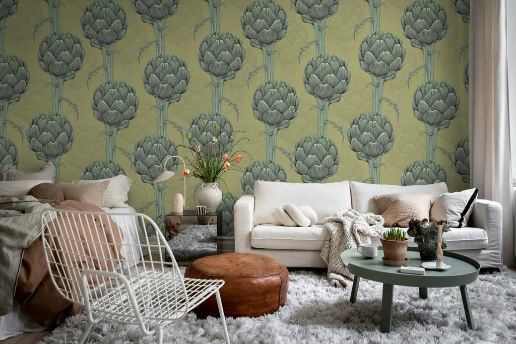 Cynara Grace, Soft Green Wallcoverings