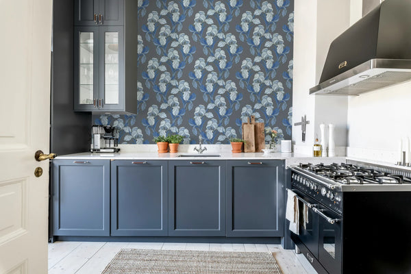 Garland Flora, Blue Wallcoverings | Rebel Walls