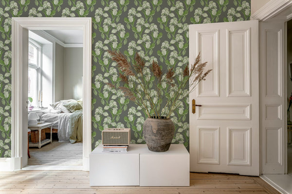 Garland Flora, Green Wallcoverings | Rebel Walls