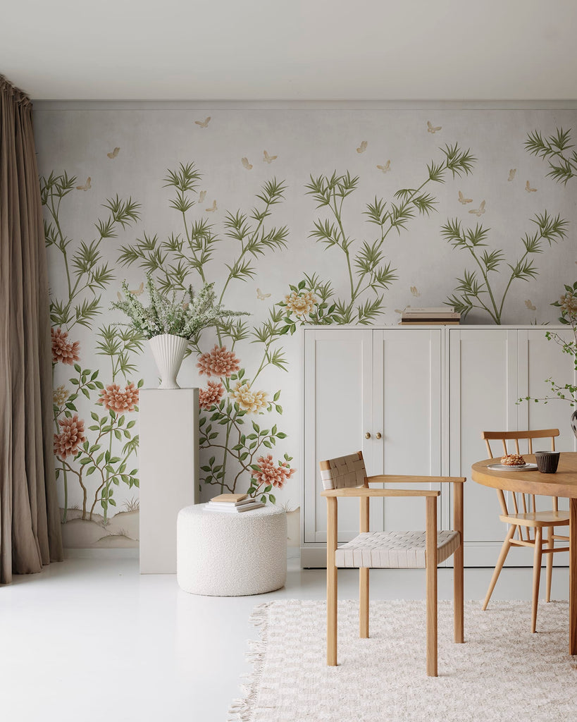 Eastern Bloom, White Wallcoverings