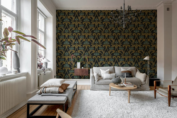 Art Nouveau Flower - Brown | Rebel Walls