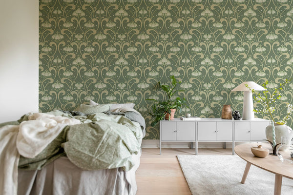 Art Nouveau Flower - Green | Rebel Walls