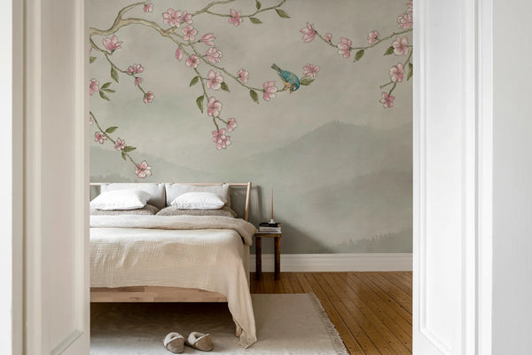 Bird in Tree - Beige | Rebel Walls