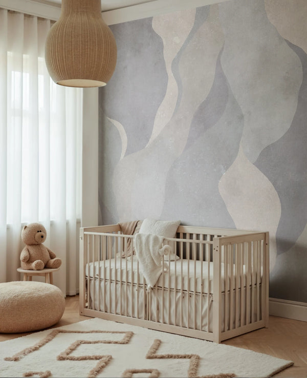 Flowing Forms, Blue Wallcoverings | Rebel Walls