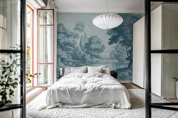 Etching Park Blue | Rebel Walls