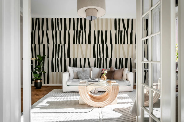 Bold Strokes - Black & Beige | Rebel Walls
