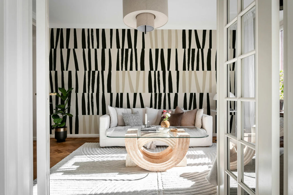 Bold Strokes, Black &amp; Beige Wallcoverings
