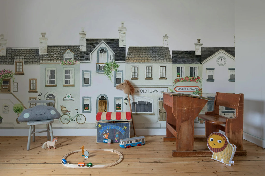 Cobblestone Lane, Pastel Wallcoverings