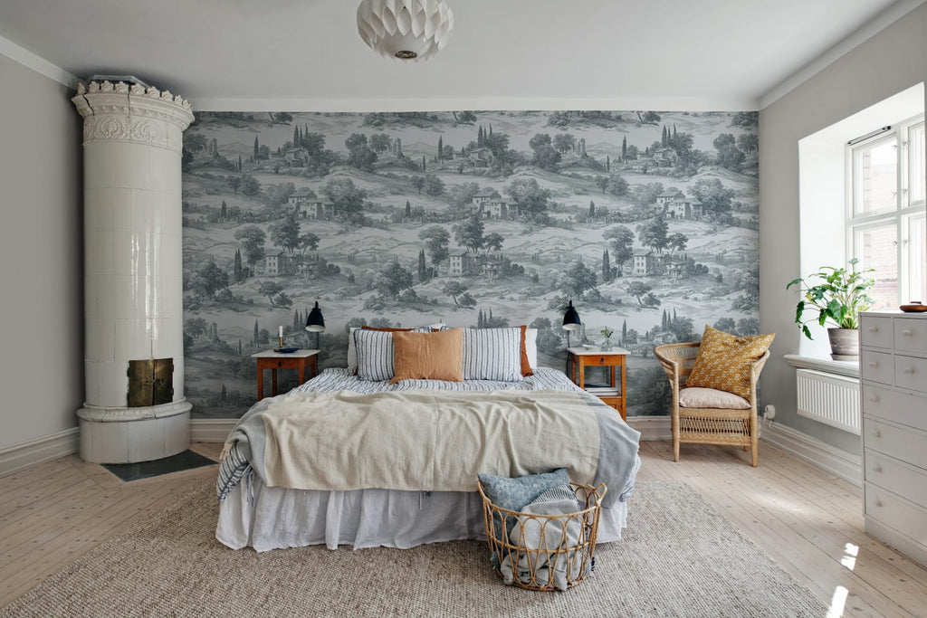 Countryside Toile, Oxford Blue Wallcoverings
