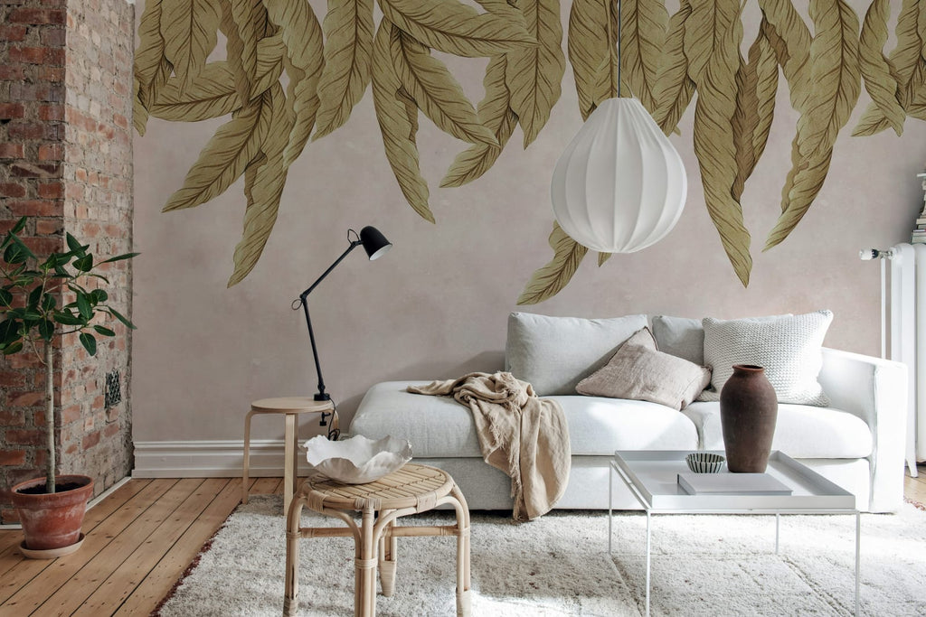 Hanging Palms, Pink Wallcoverings