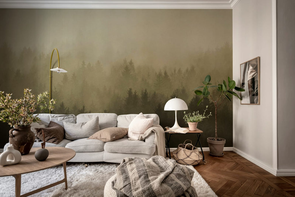 Cloudy Forest, Brown Wallcoverings