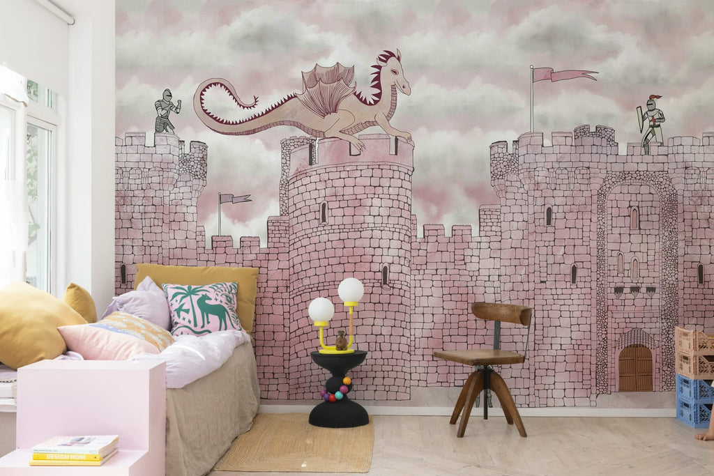 Dragon Castle, Pink Wallcoverings