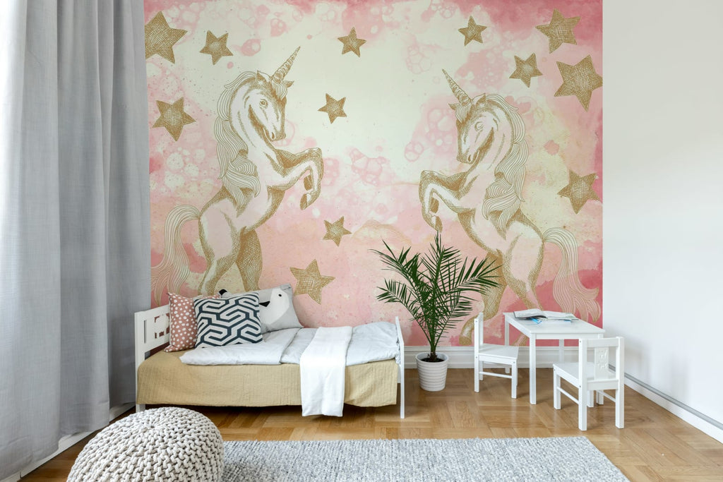 Bubble Unicorn, Pink Wallcoverings