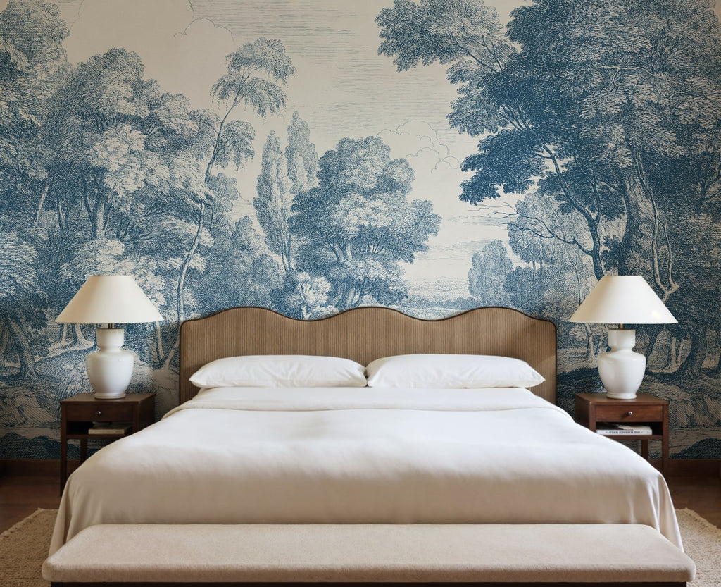 Etching Park, Blue Wallcoverings