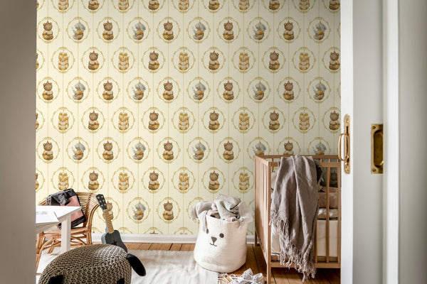 Cute Animals - Beige | Rebel Walls