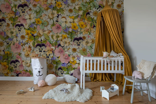 Floral Meadow, Multi Wallcoverings | Rebel Walls