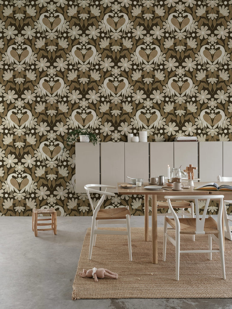 Dreamy Birds, Beige Wallcoverings