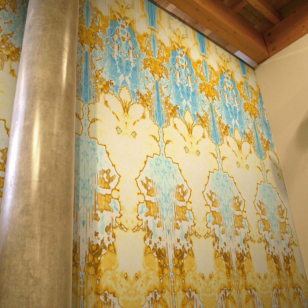 Ikat Damask Gold and White