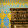 Ikat Damask Blues and Golds
