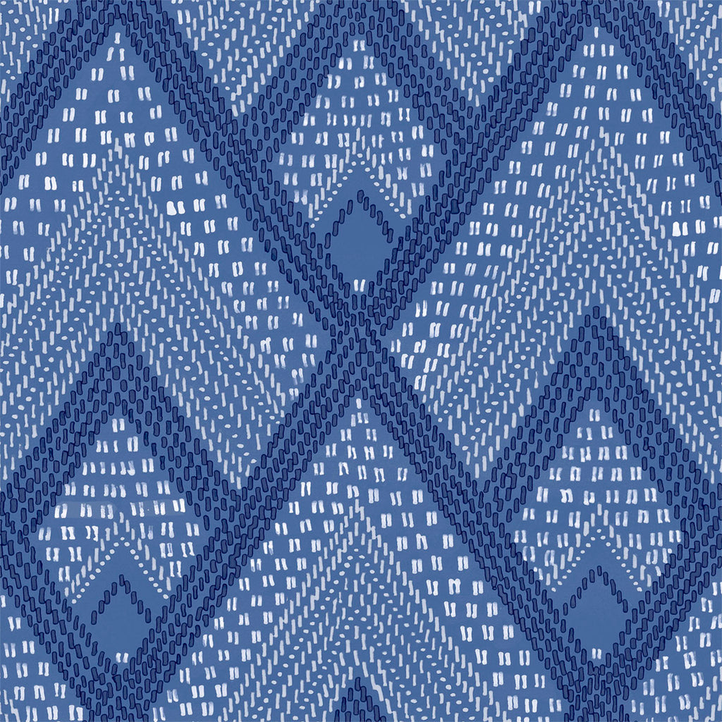 Malibu Panama Boho Diamonds Wallpaper - Bohemian Geometric - Coastal Blue | Malibu Wallpaper