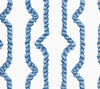 Regency Ropes, Multi Blue on White