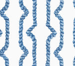 Regency Ropes, Multi Blue on White