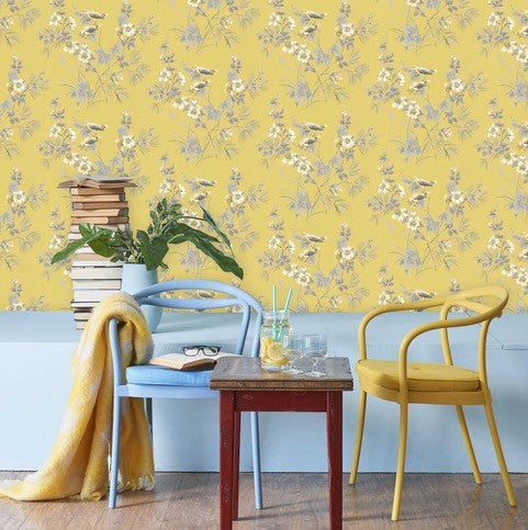 Rosemore - Yellow Wallcovering | 1838 Wallcoverings
